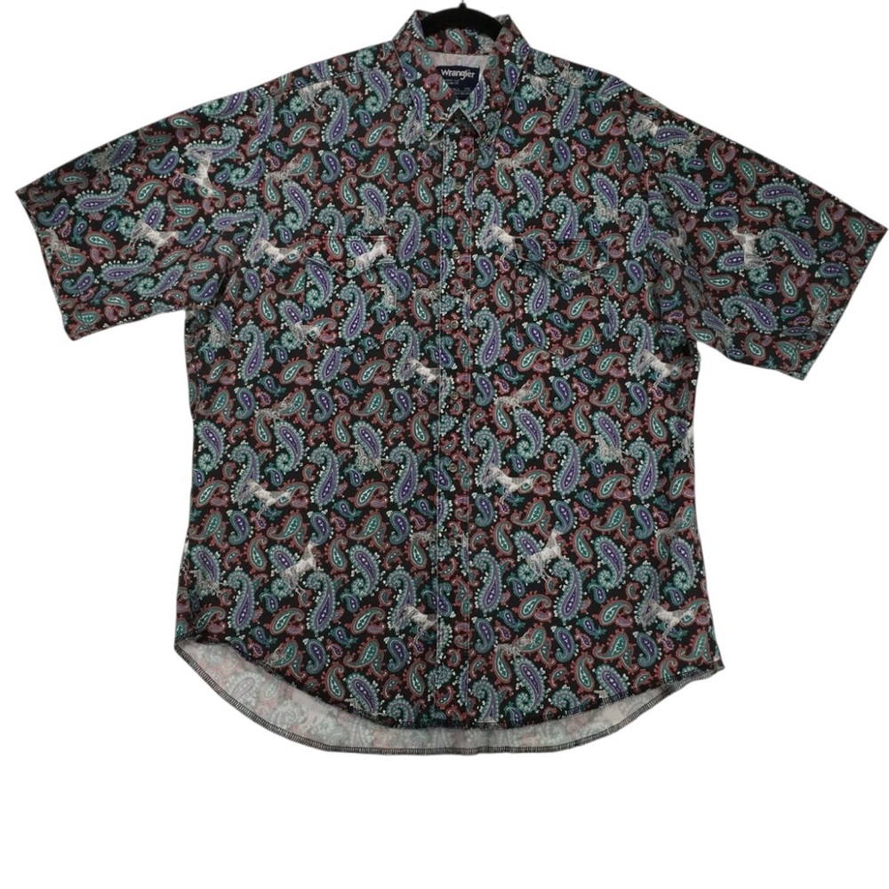 Wrangler paisley and horse button down